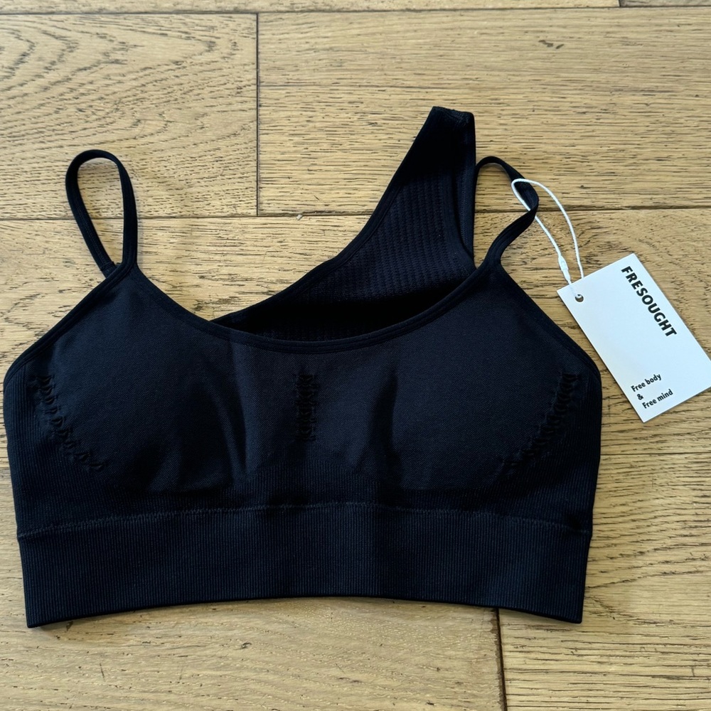 Fresought Vivacity‎ Seamless Eyelet Sports Bra Black High Support M (1140)